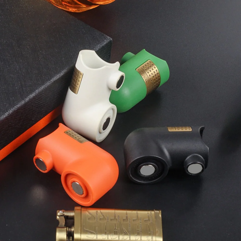 1pc Magnetic Cigar Clip Golf Cart Cigar Holder Portable Plastic Cigar Holder Clip Travel Smoke Groove Random Color Smoking Tool 3