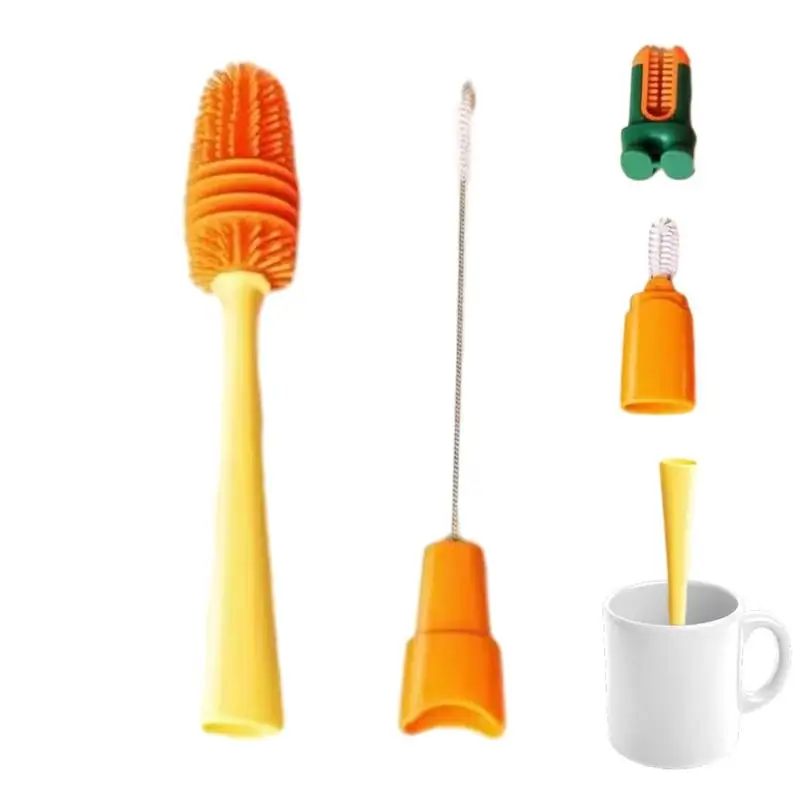

Four In One Cup Brush, Food grade Silicone Brush Vertical Household Multi-functional Brush Gap Cleaning Baby Pacifier Brush