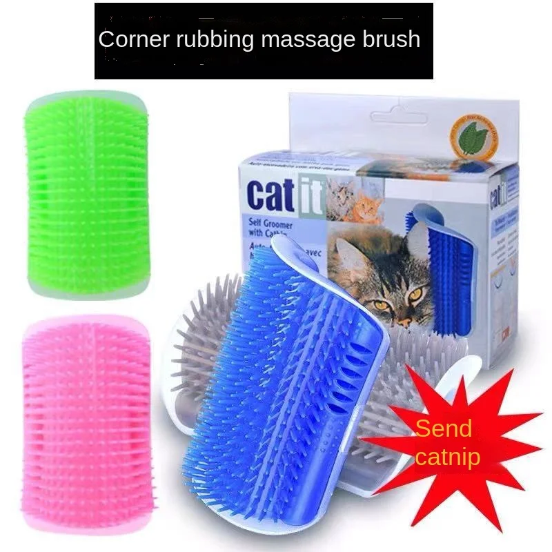 

Softer Cat Self Groomer with Catnip,Cat Corner Groomer,Wall Corner Scratcher Comb,Grooming Massage Brush,Scratch Massager Tool