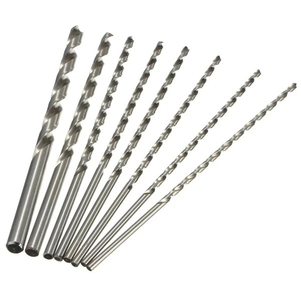 2mm/3mm/4mm/5mm/6mm/7mm/8mm Length 200mm Extra Long HSS Straight Shank Drill Bit Wood Aluminum And Plastic Extended Twist Drill