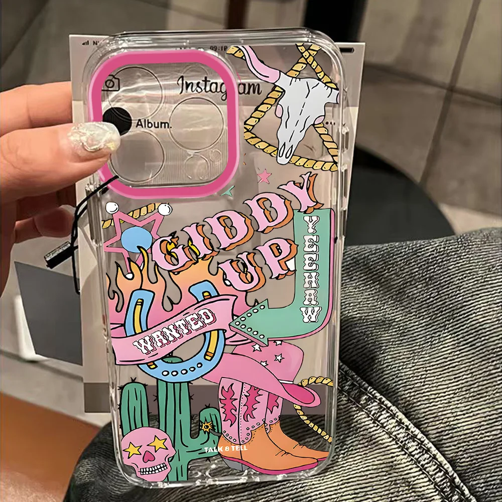 Desert Denim Pattern Transparent Phone Case - Soft TPU Cover