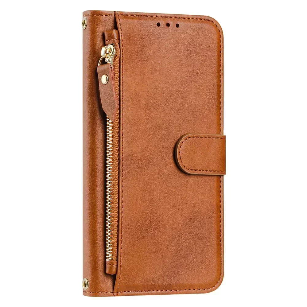 Zipper Multi Card Slots Wallet Flip Phone Case with Lanyard