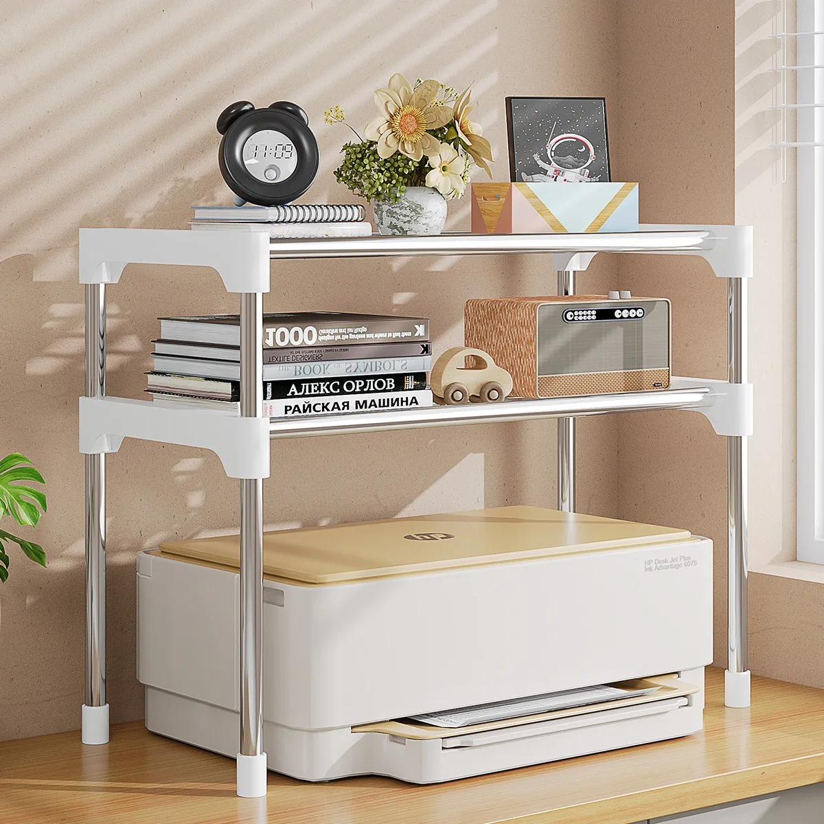 Kitchen Elevated Design Seasoning Rack Microwave Storage RackBilayer Oven Modern Minimalism Kitchen Accessories Organizer 3