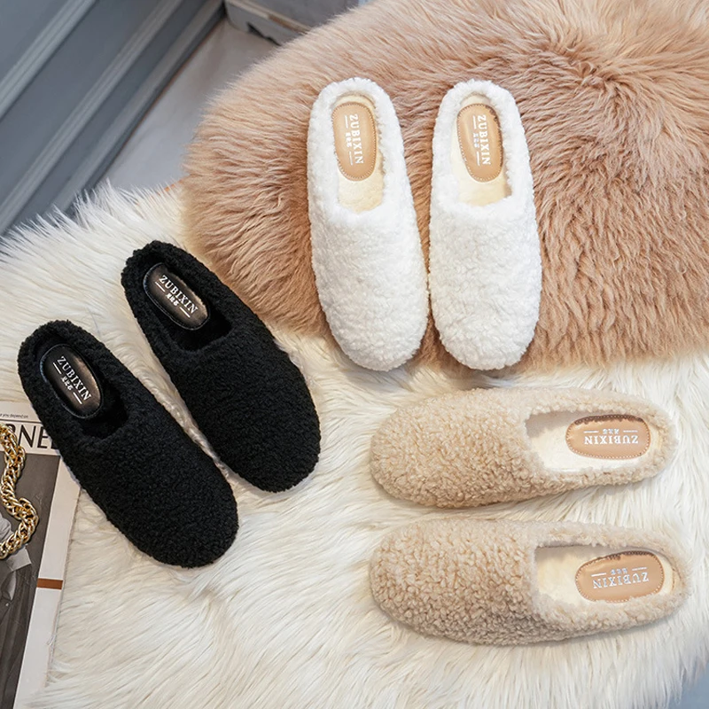 Fur Slippers Winter Cotton Slippers Women Lady Indoor Slippers