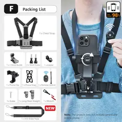 Vamson 360° Rotatable Smartphone Chest Strap with Universal Phone Holder - F