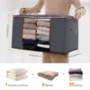 3pcs/6pcs Large Capacity Clothes Storage Bag Organizer With Reinforced Handle For Blanket Comforters Bed Sheets Pillows Toy 5