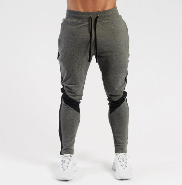 Classic Men‘s Polyester Sweatpants Loose Long Pants Fitness Sports Workout Joggers Solid Color Drawstring Casual Track Trousers