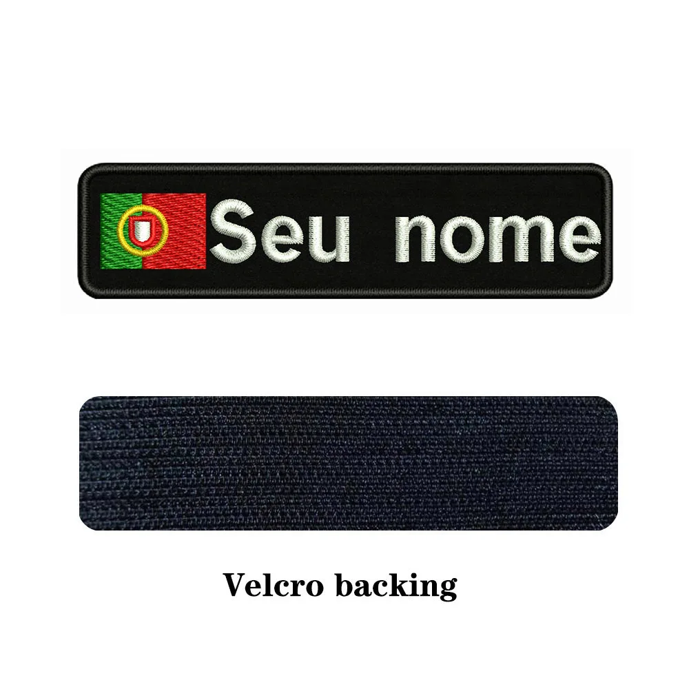 10X2.5cm Custom Name Patch Stripes Badge Iron On Velcros Netherlands Austria, Germany, Russia, France Belgium Italian Spain 