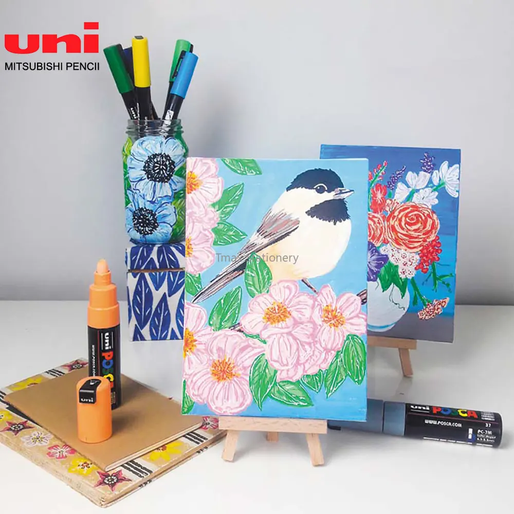 New Uni Posca Markers Pen Set PC-1M Waterproof Opaque Paint Pens Super Fine Nib 0.7mm Manga Graffiti Pen Art Supplies Stationery 2