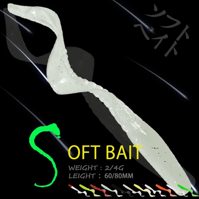 10PCS/LOT 60MM/80MM 2G/4G Spinpoler Tail Soft Lure Silicone Lifelike Worms  Bait Bass Pike Swimbait Wobblers Fishing Bait - AliExpress