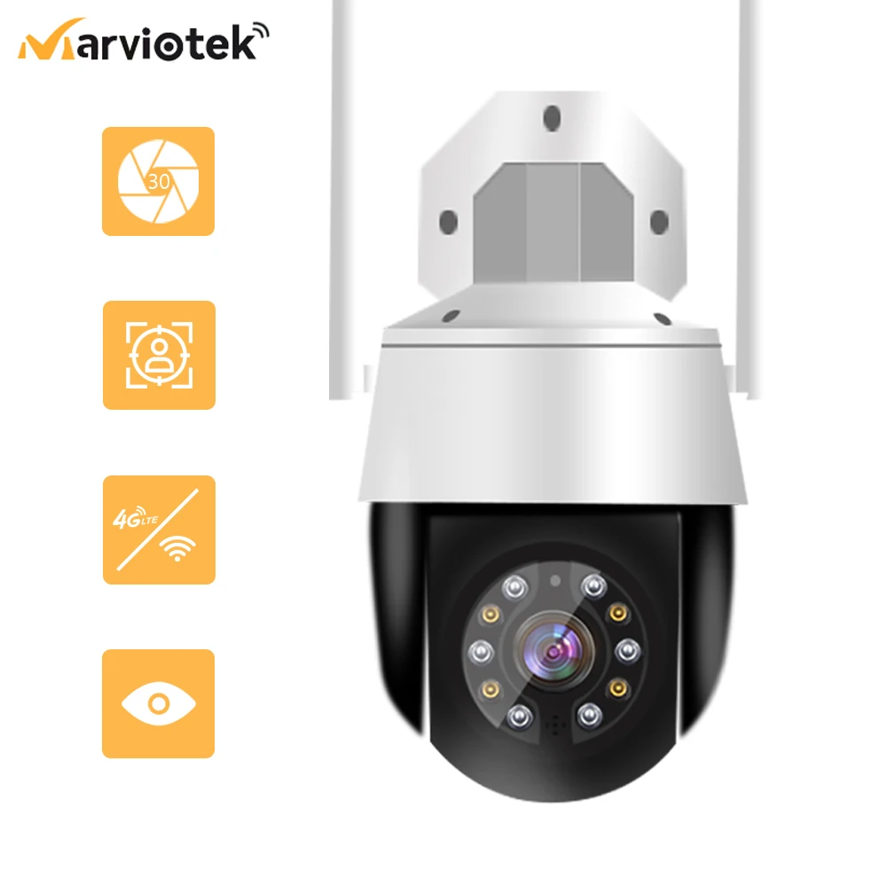 5MP 4G LTE IP Camera With Sim Card Slot 30X Optical Zoom Camhi Video