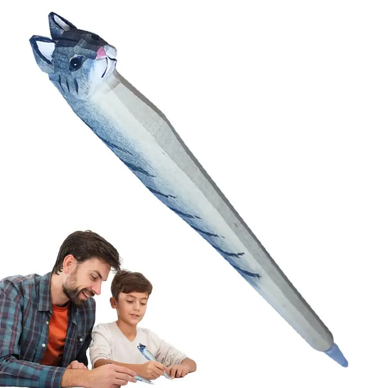 

_ Гелевая ручка ручной работы, деревянные художественные черные чернила, ручки для письма, подписи, украшения резьба по дереву, животные