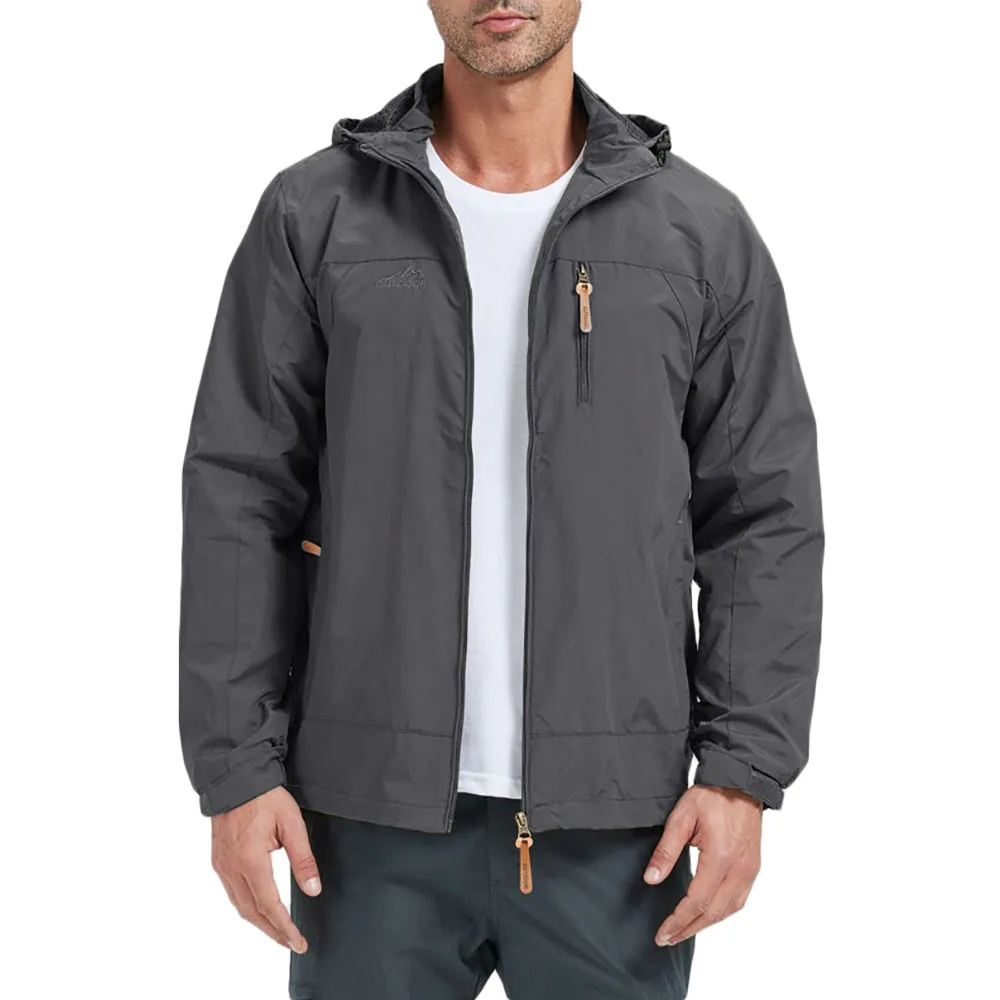 Outdoor Jacket for Men Camping Hiking Climbing Hooded Winproof Waterproof Slim Fit Outwear Zipper Breatable Fashion Jackets - 4