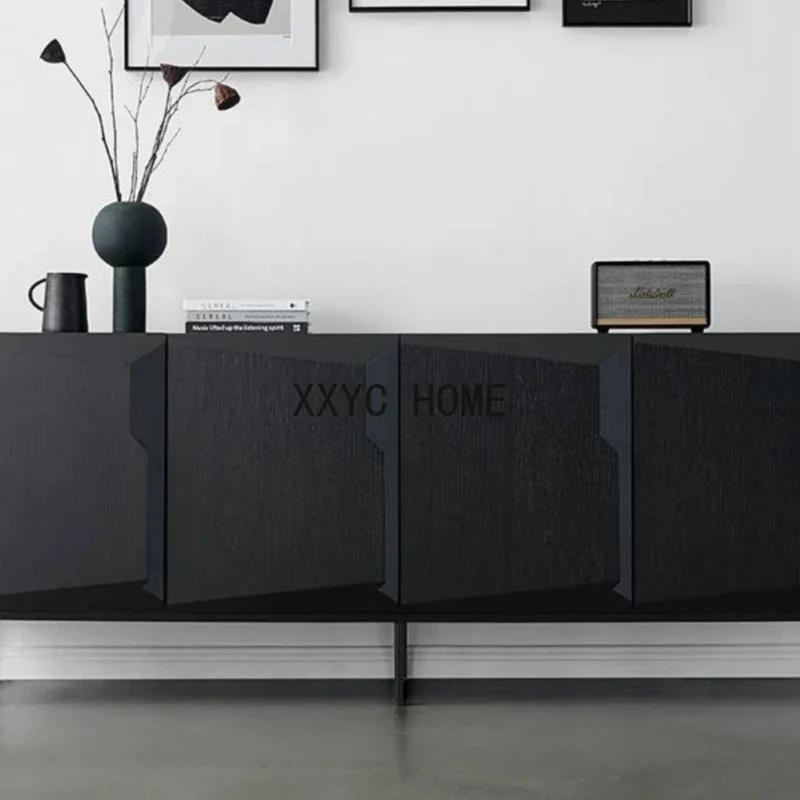 Solid Wood Black Display Cabinet Entrance Bar Coffee Living Room Sideboard Shelf Headboards Credenza Furniture Lounge et AA