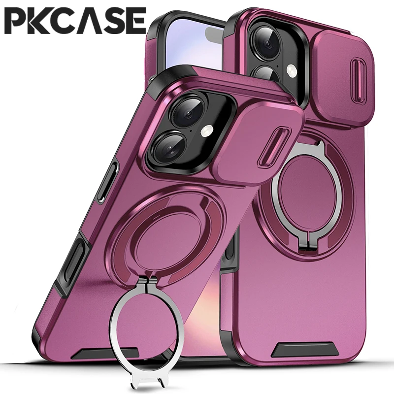 Enhanced Slide Push Window Phone Case with Bracket Cover