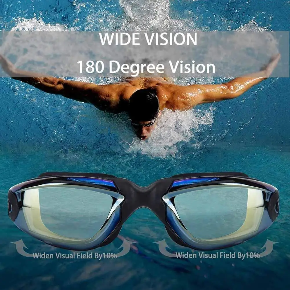 Myopia Swimming Goggles Ear Plug Anti Fog Optical Men Women Professional Prescription Swim Pool Eyewear Natacion Diving Glasses