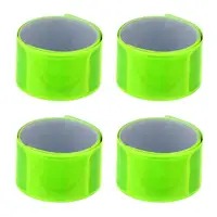4Pcs Reflective Snap Bands High Visibility Wrist Arm Ankle Leg Snap Straps Night Walking Running Safety Gear Reflective Strips 1