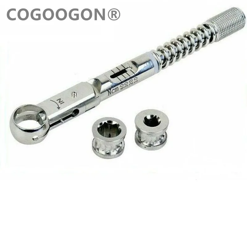 1Set Stainless steel Dental Implant Torque Ratchet Wrench Tool TOP GERMAN QUALITY,10.5 MM , 10-50 NCM Top Quality With Drivers