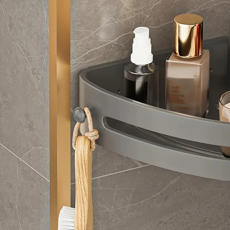 1/2 Layer Storage Rack Shower Bathroom Storage Rack Shampoo Shower Gel Cosmetics Bathroom Pendant Drilling Free Wall Corner