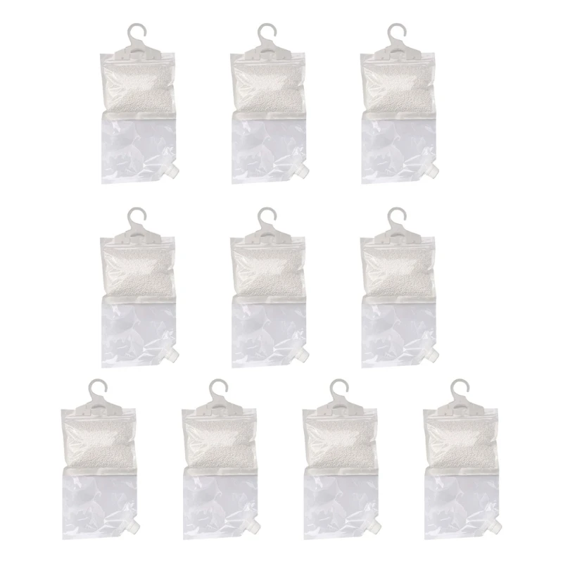 10pcs Wardrobe Dehumidifier Bags,Hanging Moisture Absorber Damp Remover for Home