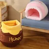 Cat Bed House Removable Plush Mat Cats Puppy Four Seasons Cushion Basket Honey Jar Shape Machine Washable Pet Accessories 4