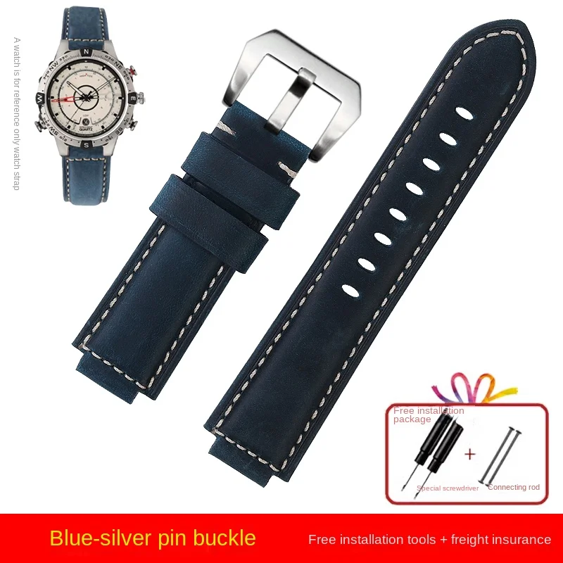 Genuine Crazy Horse Leather Watch Strap - Timex Tidal Compass Vintage Inspired Design
