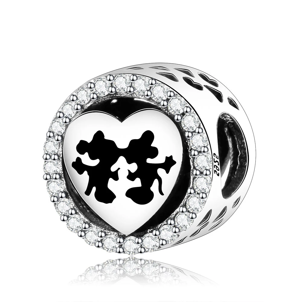 Fit Bracciali Con Ciondoli Pandora Originali Disney Mickey E Minnie Mouse Charm Jewelry Berloque