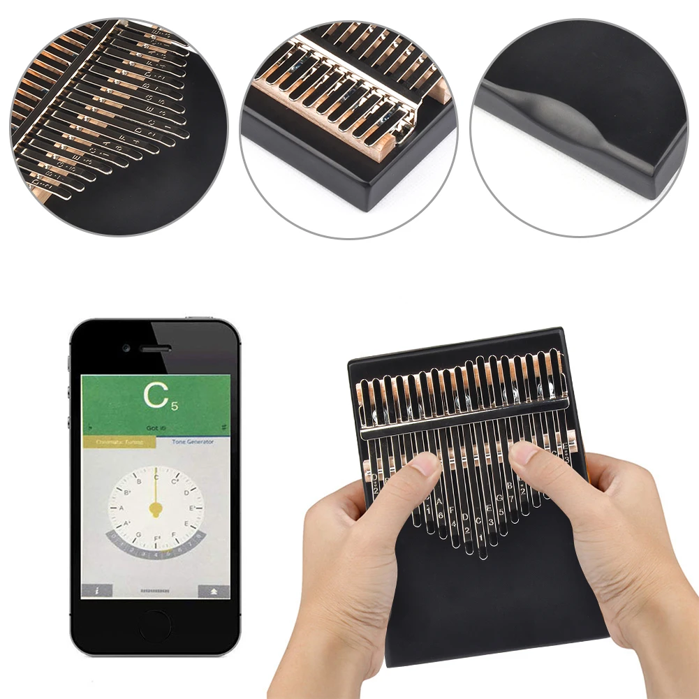 Musical Instrument 17 Keys Kalimba Pine Thumb Finger Piano African Sanza Mbira