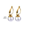 Boucles d'oreilles circulaires pour femmes, Vintage, Punk, Baroque, perles, Clip d'oreille en acier inoxydable, bijoux pour femmes, Imitation de perles, cadeau Mujer