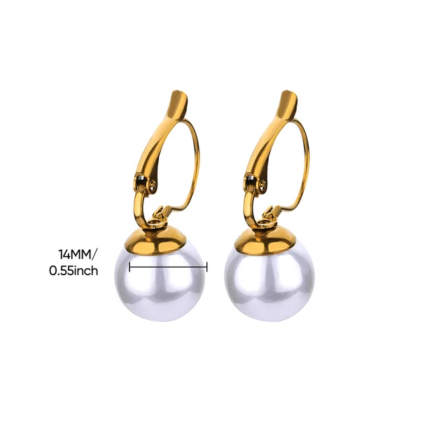 Boucles d'oreilles circulaires pour femmes, Vintage, Punk, Baroque, perles, Clip d'oreille en acier inoxydable, bijoux pour femmes, Imitation de perles, cadeau Mujer