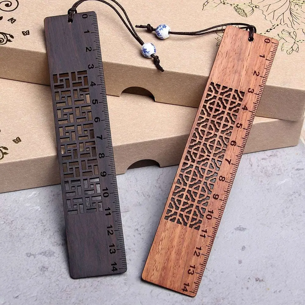 Vintage Sandalwood Carving Bookmark Set Retro Wooden For Books Gifts