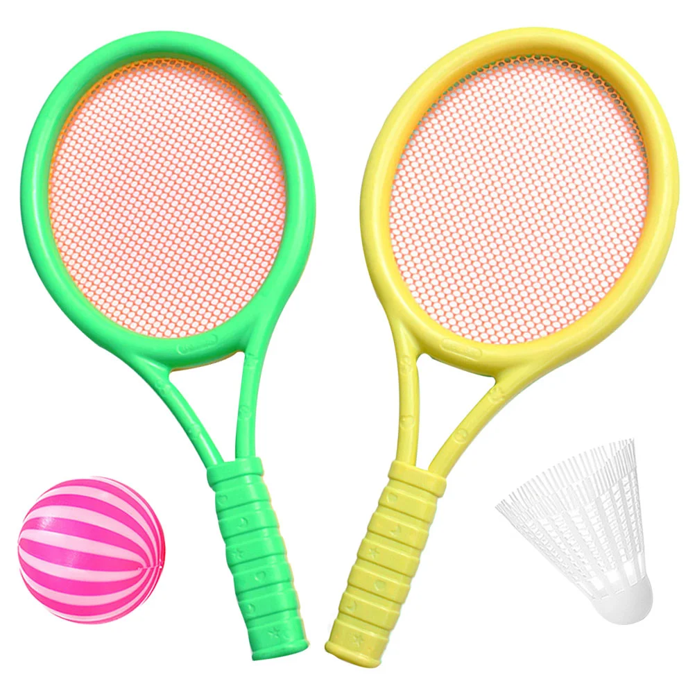 

Children Tennis Racket Balls Tennis Racquet Beginner Badminton Racket Set Badminton Ball Plastic Racquet Children Outdoor Toy