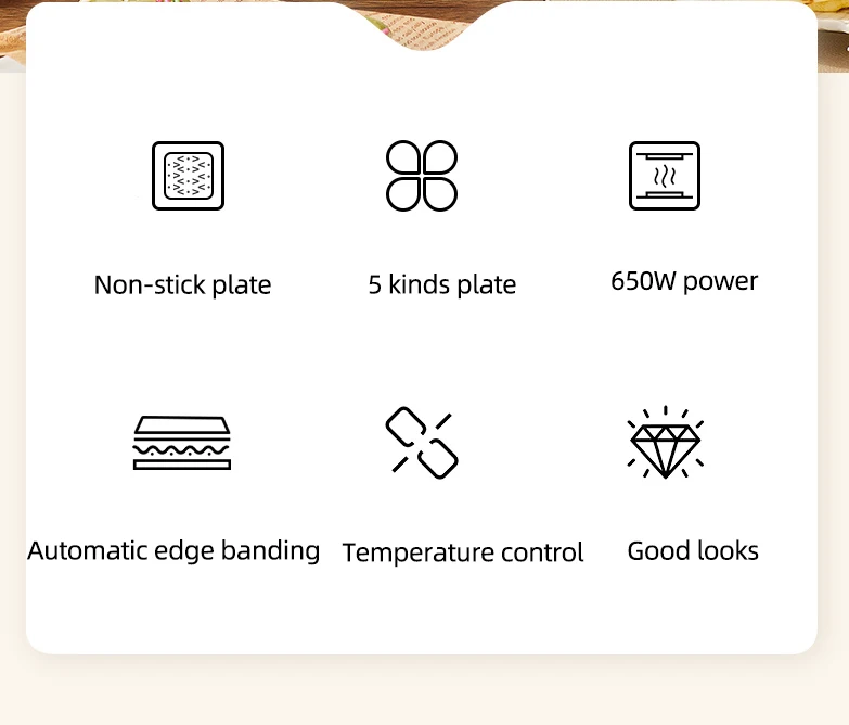 Description Picture 4 of item650W Electric Sandwich Maker Waffle Machine Toaster Baker Breakfast Machine Takoyaki Pancake Donuts Sandwichera 220V