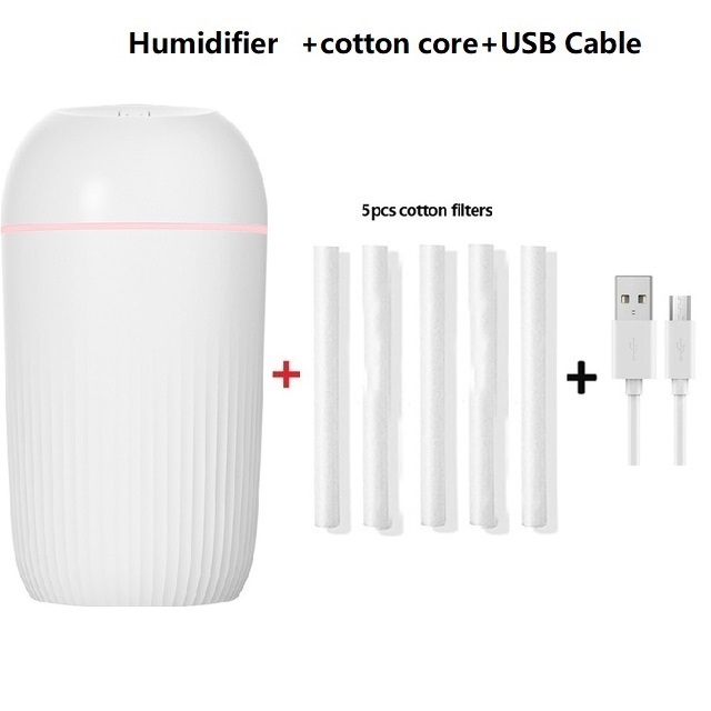 USB Silent Air Humidifier Gentle Night Light Aroma Diffuser Continuous/Intermittent Spray Can Work For Home Car Fragrance