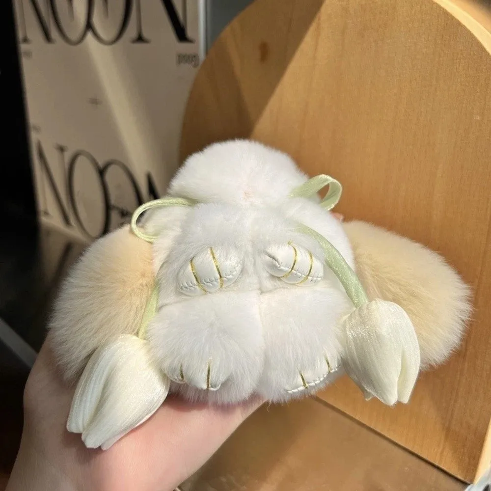 부드러운 인조 토끼털 토끼 키체인 폼폼 장식품 토끼 열쇠고리 푹신한 폼폼 쥬얼리 선물