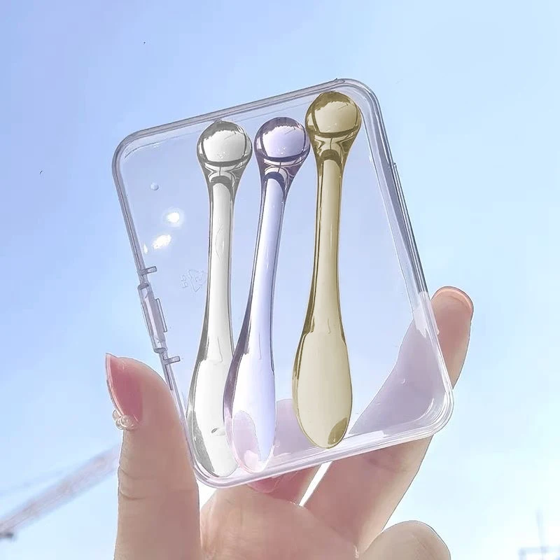 3pcs Apparatus Rolling Massage Stick Eye Skin Care Tool Eye Cream Mixing Spatula Scoop Massage Beads