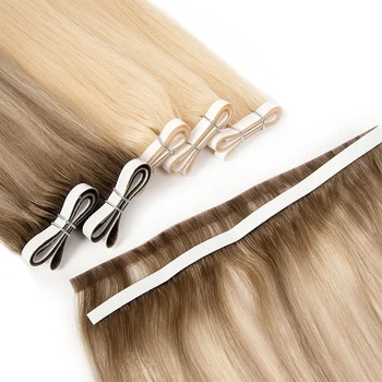 Invisible Genius Long Tape In Hair Extensions Double Weft One Piece Tape-In Real Human Hair Highlight Blonde Long Weft Wide Hair 1
