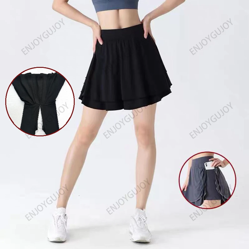 

Tennis Badminton Skirt Invisible Open Crotch Outdoor Sex Sports Short Skirt Women's Yoga Running Pleated Half Body