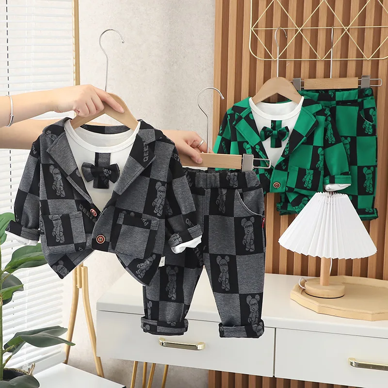 Clothes Child Boy 3 Pcs Boy Spring Clothes Bear Boys Bear Clothing