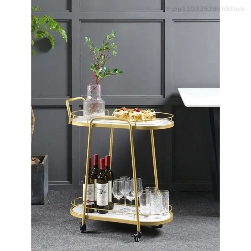 Nordic Mobile Food Truck Hotel Commercial Food Truck Tea Double-decker Three-layer Wine Cart Cart Cake Home