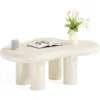 White Cloud Coffee Table, Cute End Modern Coffee Table, Cartoon Coffee Table, Cream White 1