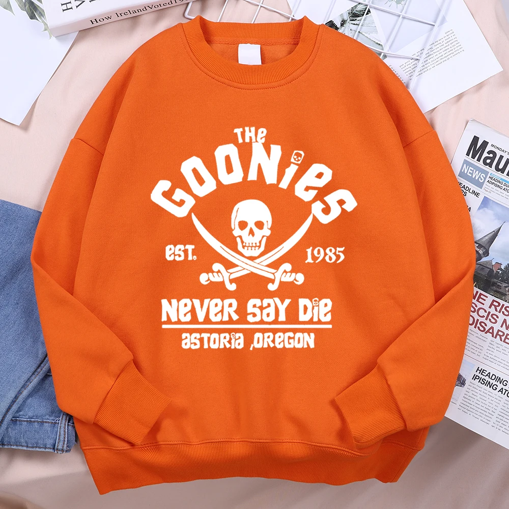 The Goonies Never Say Die Printing Hoody Man Hip Hop O-Neck Menswear Fashion Fitness Hoodie Crewneck Loose Fleece Sweatshirt