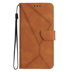 Leather Wallet Flip Case with Card Slots for Honor 90 Smart (Brown)
