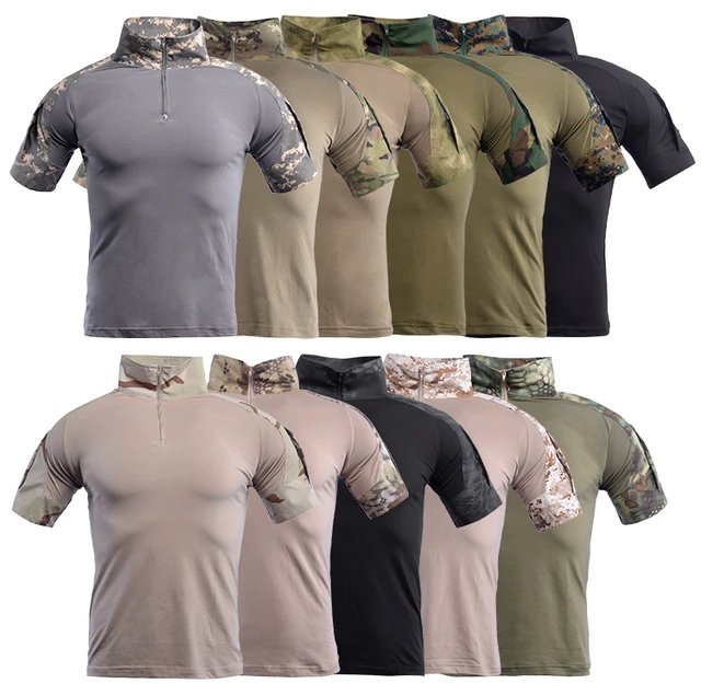 Summer Men's Quick Dry Combat T Shirt Military Jungle Desert