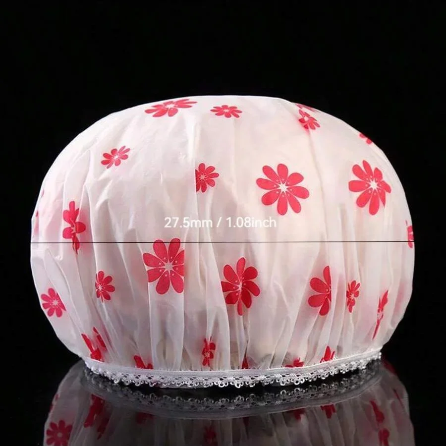 5pcs Waterproof Shower Cap WOMEN'S Household Bathing Anti-oil Smoke Hair Care Shower Cap Dry Hair Cap 5
