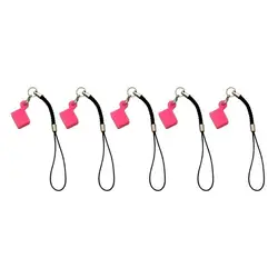 5 - Pack Silicone USB Drive Protective Covers with Lanyards - Soft, Elastic, and Dustproof (Rose Red)