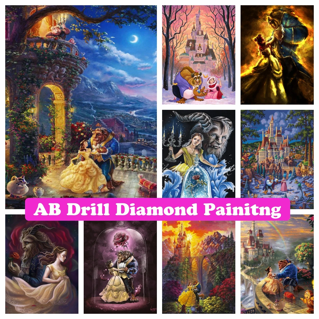 Crystal Art Beauty and the Beast Medley, 40x50cm Diamond Painting