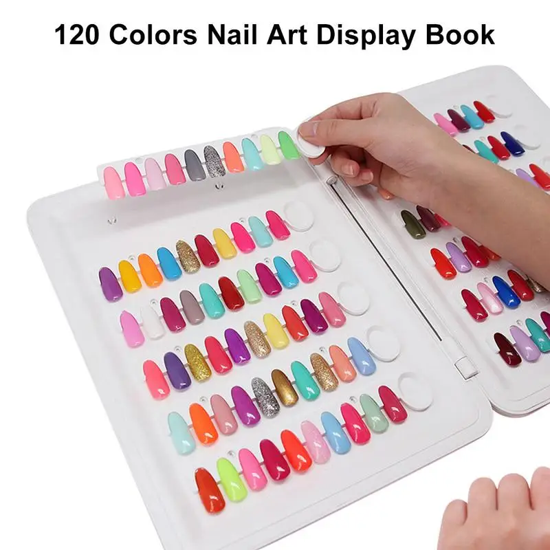 Nail Color Chart Display Book 160 Nail Polish UV Gel Color Acetone  Resistant | eBay