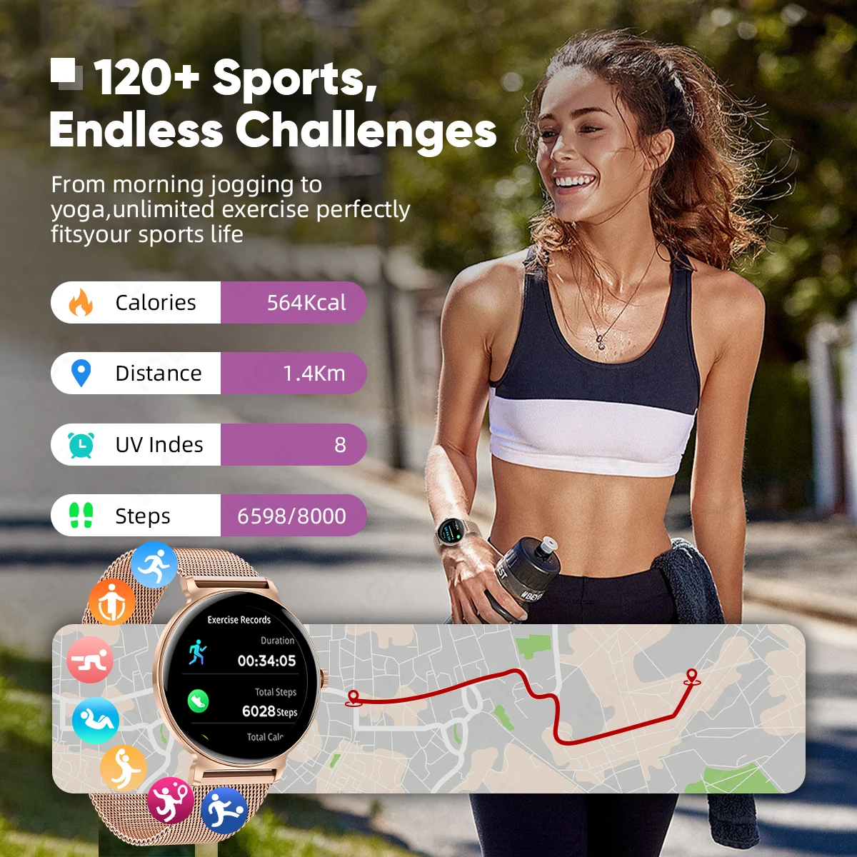 LIGE Ultra-thin Smart Watch Women Custom Dial Sport Heart Rate Health Tracking Watch Bluetooth Call Waterproof Ladies Smartwatch