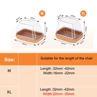 8PCS Rectangle Chair Leg Floor Caps Protectors Silicone with Felt Foot End Caps Covers width 22-32mm for Chair Table No Noise 3
